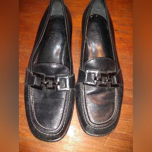 Franco Sarto Shoes - Franco Sarto Women's Black Leather Loafers, Size 8M, Made in Brazil